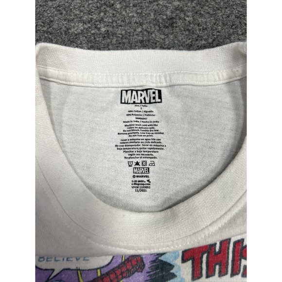 Marvel Spiderman White Retro Comic Book Graphic T-Shirt Men’s Size Large - Picture 3 of 6